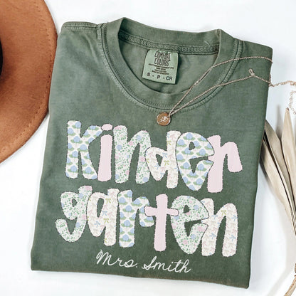 Comfort Colors Teacher Shirt, Kindergarten Teacher Shirt, Kindergarten Tee, Custom Teacher Tee, Back to School Shirt, Teacher Appreciation