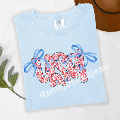 Comfort Colors 4th of July Shirt, USA Shirt, Fourth of July Shirt, American Flag Shirt, American Citizen Shirt, Floral United States Shirt