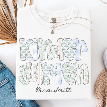 Comfort Colors Teacher Shirt, Kindergarten Teacher Shirt, Kindergarten Tee, Custom Teacher Tee, Back to School Shirt, Teacher Appreciation
