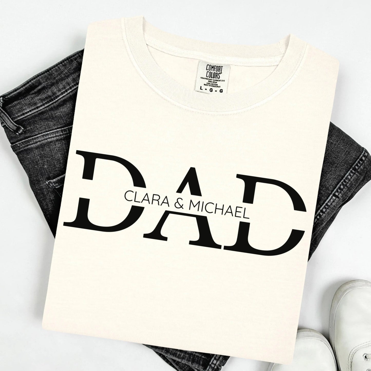 Comfort Colors Fathers Day Shirt, Dad Shirt, Custom Names Dad Tshirt, Funny Dad Shirt, Fathers Day Gift, Dad Gift, Dad Birthday Gift