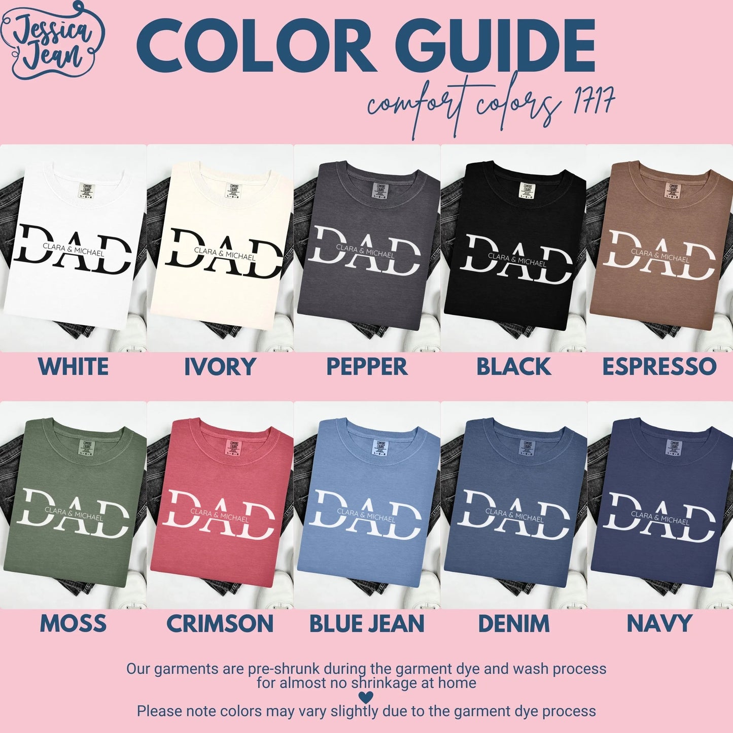 Comfort Colors Fathers Day Shirt, Dad Shirt, Custom Names Dad Tshirt, Funny Dad Shirt, Fathers Day Gift, Dad Gift, Dad Birthday Gift