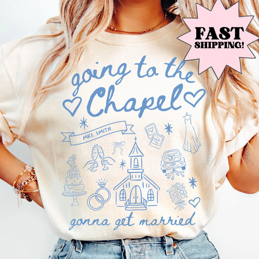 Comfort Colors Bride Shirt, Going to the Chapel Shirt, Bachelorette Shirts, Wedding Party Shirts, Wedding Bride Tshirt, Custom Bride Tee