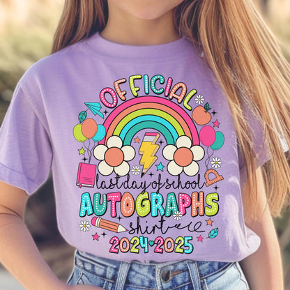 Comfort Colors Youth Last Day of School Shirt, Autograph Shirt, Kids Summer T-Shirt, Schools Out For Summer Shirt,  End of School Shirt