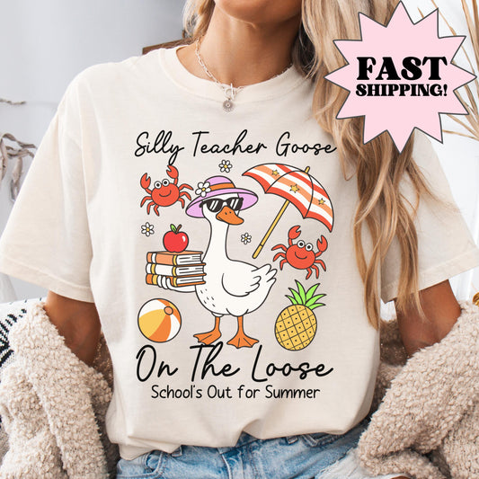 Comfort Colors Teacher Shirt, Last Day Of School Shirts, Silly Goose Shirt, Kindergarten Teacher Shirt, School Shirt, Teacher Appreciation