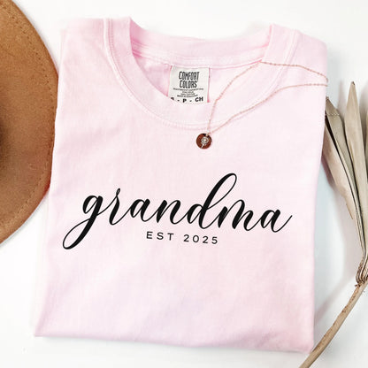Comfort Colors Grandma Shirt, Mother's Day Shirt, New Grandma Shirt, Nana Shirt, Custom Mom Shirt, Pregnancy Reveal Shirt, Grandma Gift