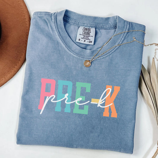 Comfort Colors Teacher Shirt, Pre K Grade Teacher Shirt, Kindergarten Teacher Shirt, Pre K Teacher Tee, Back to School Shirt, Teacher Tee