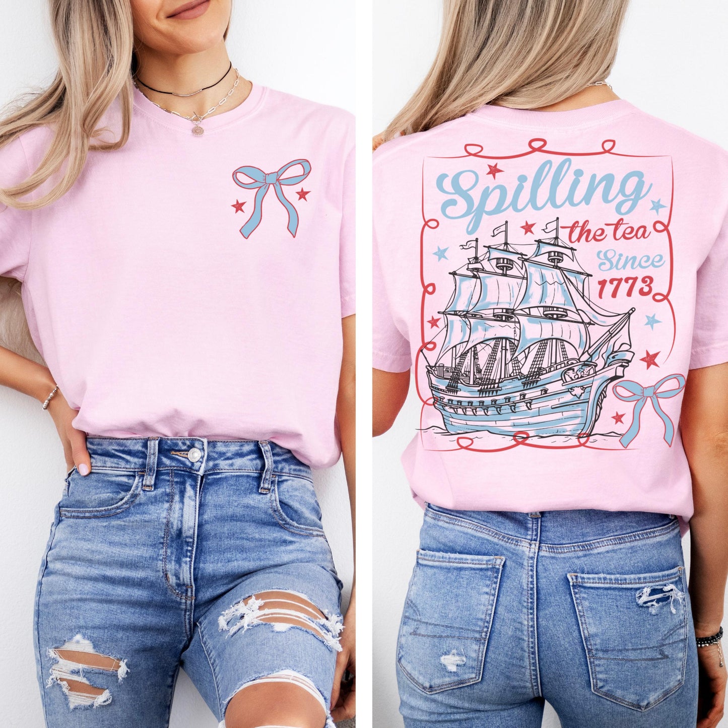 Comfort Colors 4th of July Shirt, USA Shirt, Fourth of July Shirt, American Flag Shirt, America Shirt, Spilling the Tea Shirt, United States
