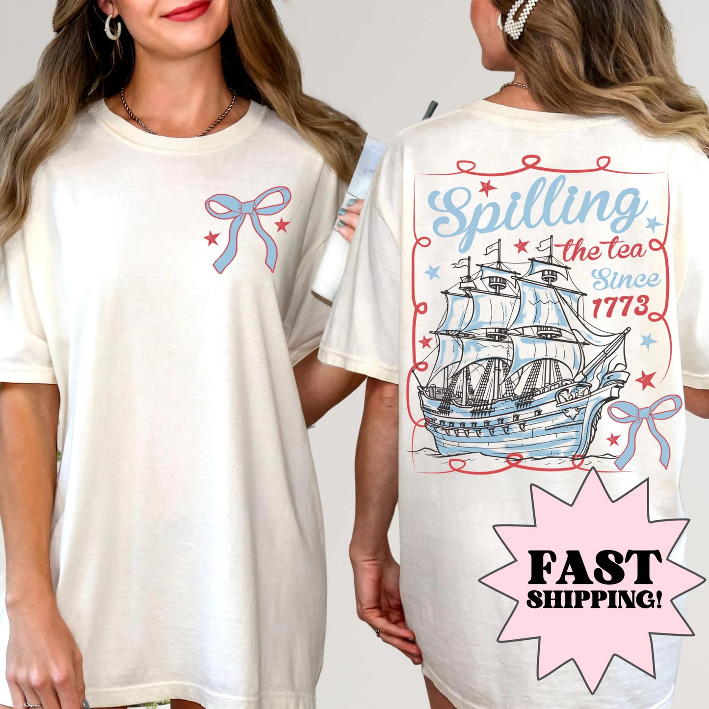 Comfort Colors 4th of July Shirt, USA Shirt, Fourth of July Shirt, American Flag Shirt, America Shirt, Spilling the Tea Shirt, United States