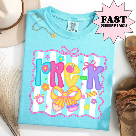 Comfort Colors Teacher Shirt, Pre K Grade Teacher Shirt, Kindergarten Teacher Shirt, Pre K Teacher Tee, Back to School Shirt, Teacher Tee
