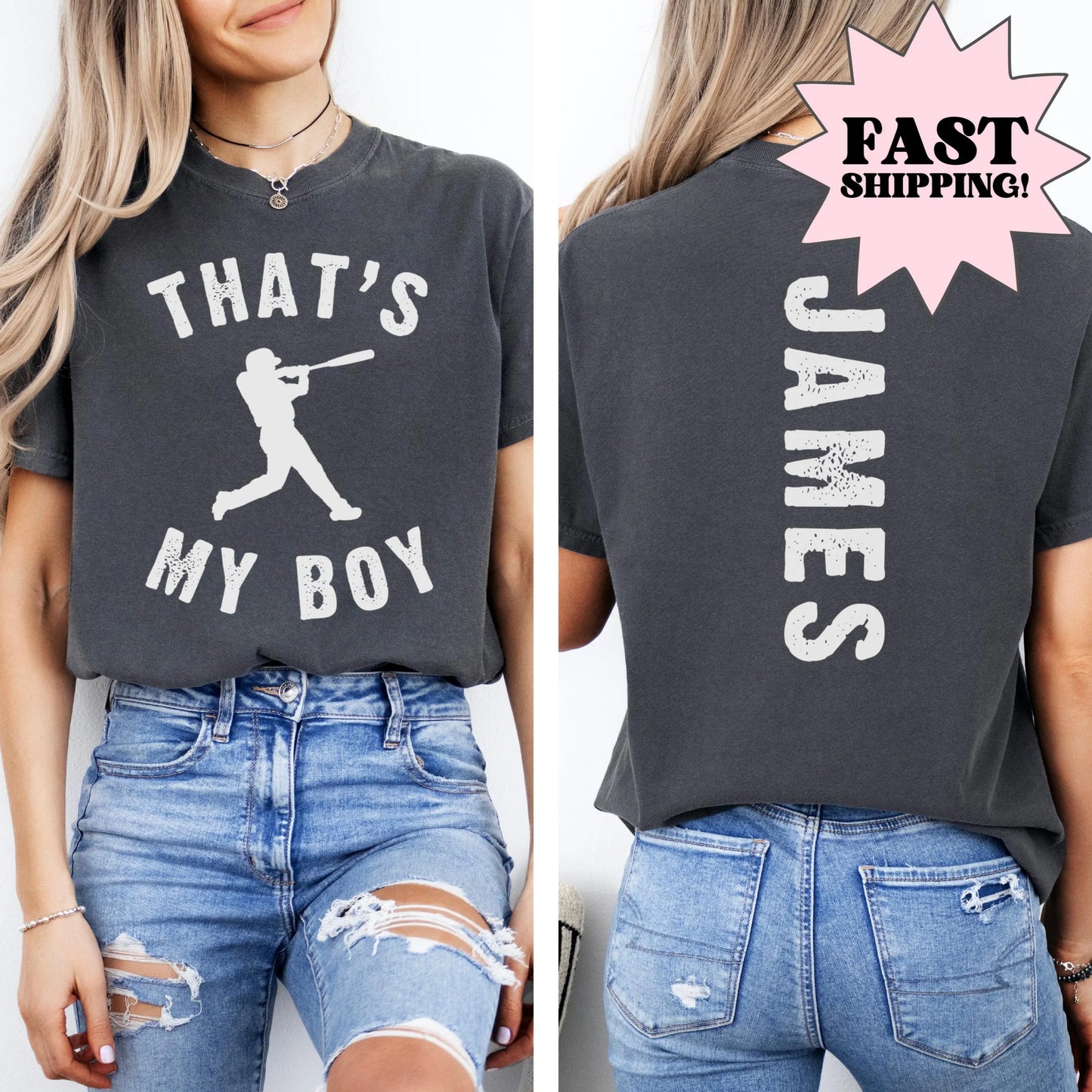 Comfort Colors Baseball Shirt, Baseball Mom Shirt, Baseball Mama Shirt, Baseball Sister Shirt, Photo Shirt, Custom Matching Baseball Shirts