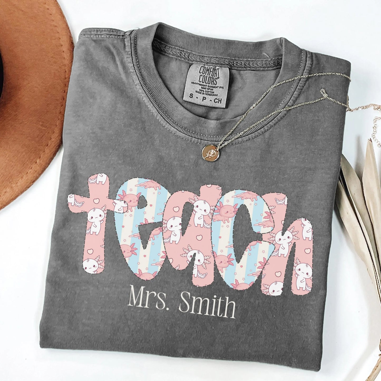 Comfort Colors Teacher Shirt, Teacher Shirts, Kindergarten Teacher Shirt, Axolotl Teacher Tshirt, Back to School Shirt, Teacher Appreciation