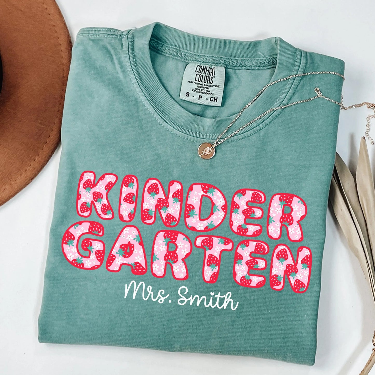 Comfort Colors Teacher Shirt, Kindergarten Teacher Shirt, Kindergarten Shirt, Back to School Shirt, Strawberry Teacher Appreciation Tee