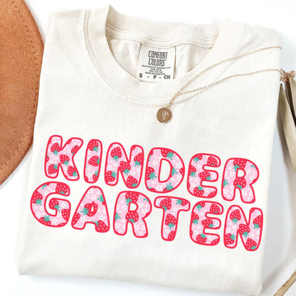 Comfort Colors Teacher Shirt, Kindergarten Teacher Shirt, Kindergarten Shirt, Back to School Shirt, Strawberry Teacher Appreciation Tee
