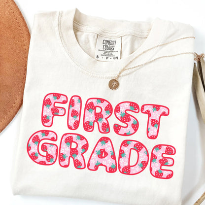 Comfort Colors Teacher Shirt, First Grade Teacher Shirt, 1st Grade Shirt, Back to School Teacher Shirt, Strawberry Teacher Appreciation Tee