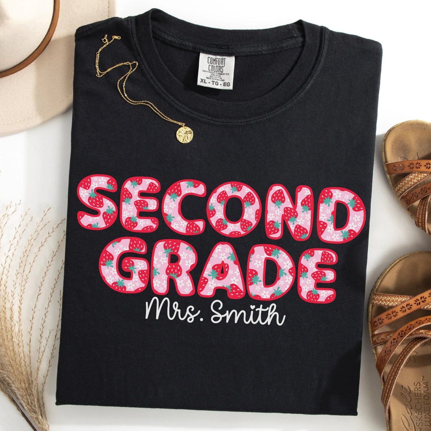 Comfort Colors Teacher Shirt, Second Grade Teacher Shirt, 2nd Grade Teacher Shirt, Back to School Shirt, Strawberry Teacher Appreciation Tee