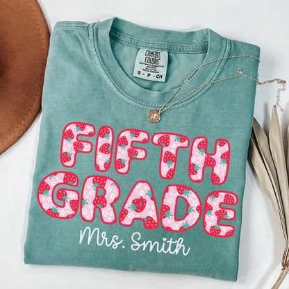 Comfort Colors Teacher Shirt, Fifth Grade Teacher Shirt, 5th Grade Teacher Shirt, Back to School Shirt, Strawberry Teacher Appreciation Tee
