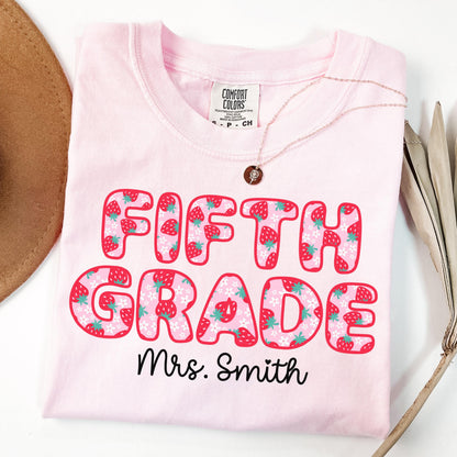 Comfort Colors Teacher Shirt, Fifth Grade Teacher Shirt, 5th Grade Teacher Shirt, Back to School Shirt, Strawberry Teacher Appreciation Tee
