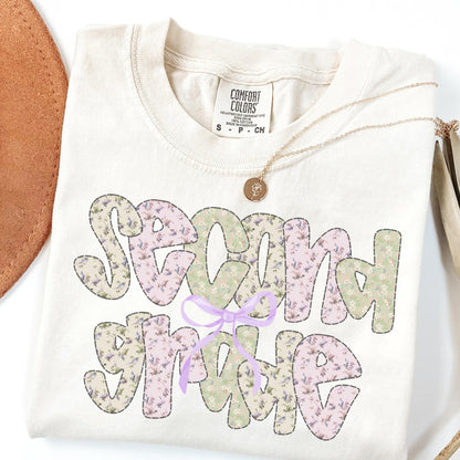 Comfort Colors Teacher Shirt, Second Grade Teacher Shirt, 2nd Grade Teacher Team Tee, Floral Second Grade Teacher Tee, Back to School Shirt