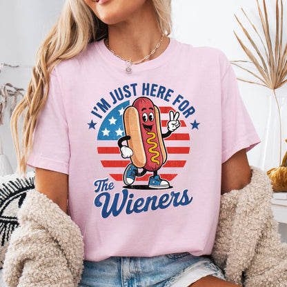 Comfort Colors 4th of July Shirt, USA Shirt, Fourth of July Shirt, Hot Dog Shirt, Here For The Wieners Shirt, Funny Shirt, BBQ Grill Shirt