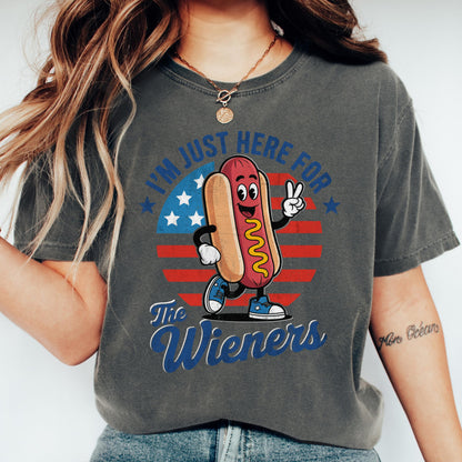 Comfort Colors 4th of July Shirt, USA Shirt, Fourth of July Shirt, Hot Dog Shirt, Here For The Wieners Shirt, Funny Shirt, BBQ Grill Shirt