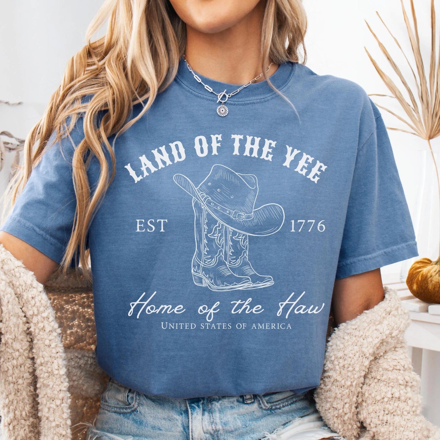 Comfort Colors 4th of July Shirt, USA Shirt, Fourth of July Shirt, Yee Haw Shirt, Cowboy Tee, Western 4th of July Shirt, Land of the Yee Tee