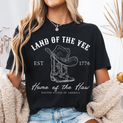Comfort Colors 4th of July Shirt, USA Shirt, Fourth of July Shirt, Yee Haw Shirt, Cowboy Tee, Western 4th of July Shirt, Land of the Yee Tee