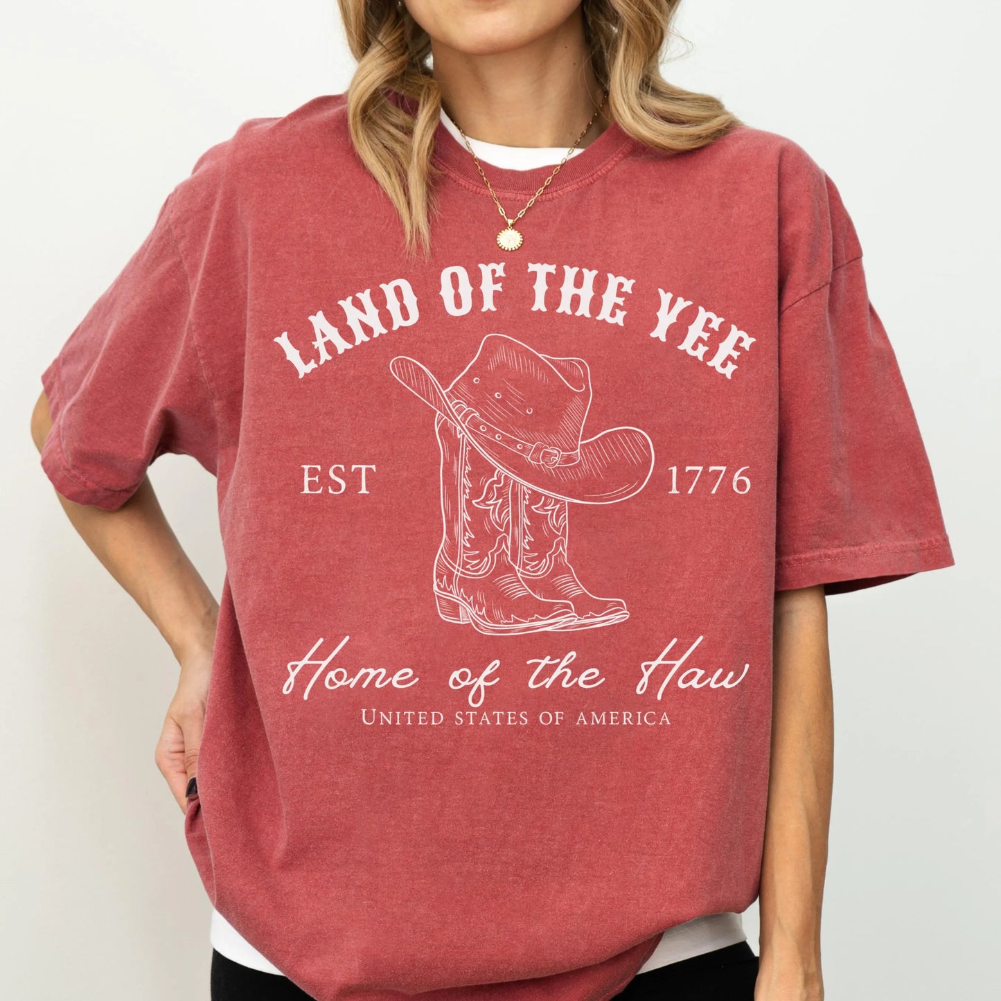 Comfort Colors 4th of July Shirt, USA Shirt, Fourth of July Shirt, Yee Haw Shirt, Cowboy Tee, Western 4th of July Shirt, Land of the Yee Tee