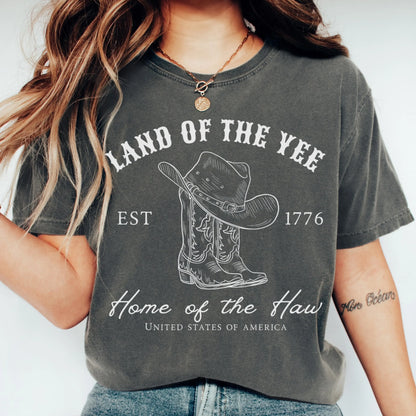 Comfort Colors 4th of July Shirt, USA Shirt, Fourth of July Shirt, Yee Haw Shirt, Cowboy Tee, Western 4th of July Shirt, Land of the Yee Tee
