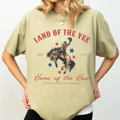 Comfort Colors 4th of July Shirt, USA Shirt, Fourth of July Shirt, Yee Haw Shirt, Cowboy Tee, Western 4th of July Shirt, Land of the Yee Tee