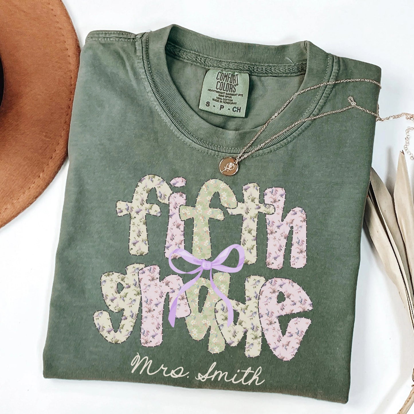 Comfort Colors Teacher Shirt, Fifth Grade Teacher Shirt, 5th Grade Teacher Team Tee, Floral Fifth Grade Teacher Tee, Back to School Shirt