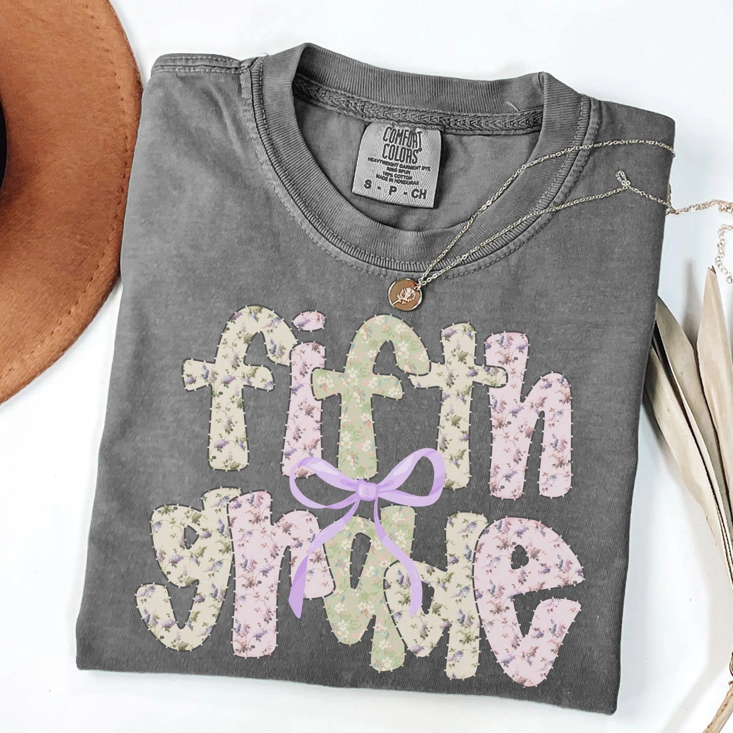 Comfort Colors Teacher Shirt, Fifth Grade Teacher Shirt, 5th Grade Teacher Team Tee, Floral Fifth Grade Teacher Tee, Back to School Shirt