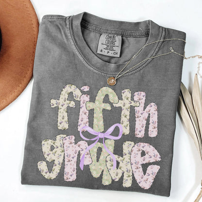 Comfort Colors Teacher Shirt, Fifth Grade Teacher Shirt, 5th Grade Teacher Team Tee, Floral Fifth Grade Teacher Tee, Back to School Shirt