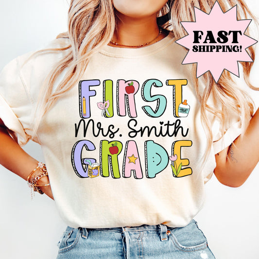 Comfort Colors Teacher Shirt, First Grade Teacher Shirt, 1st Grade Teacher Shirt, 1st Grade Teacher Tee, Back to School Shirt, Teacher Tee