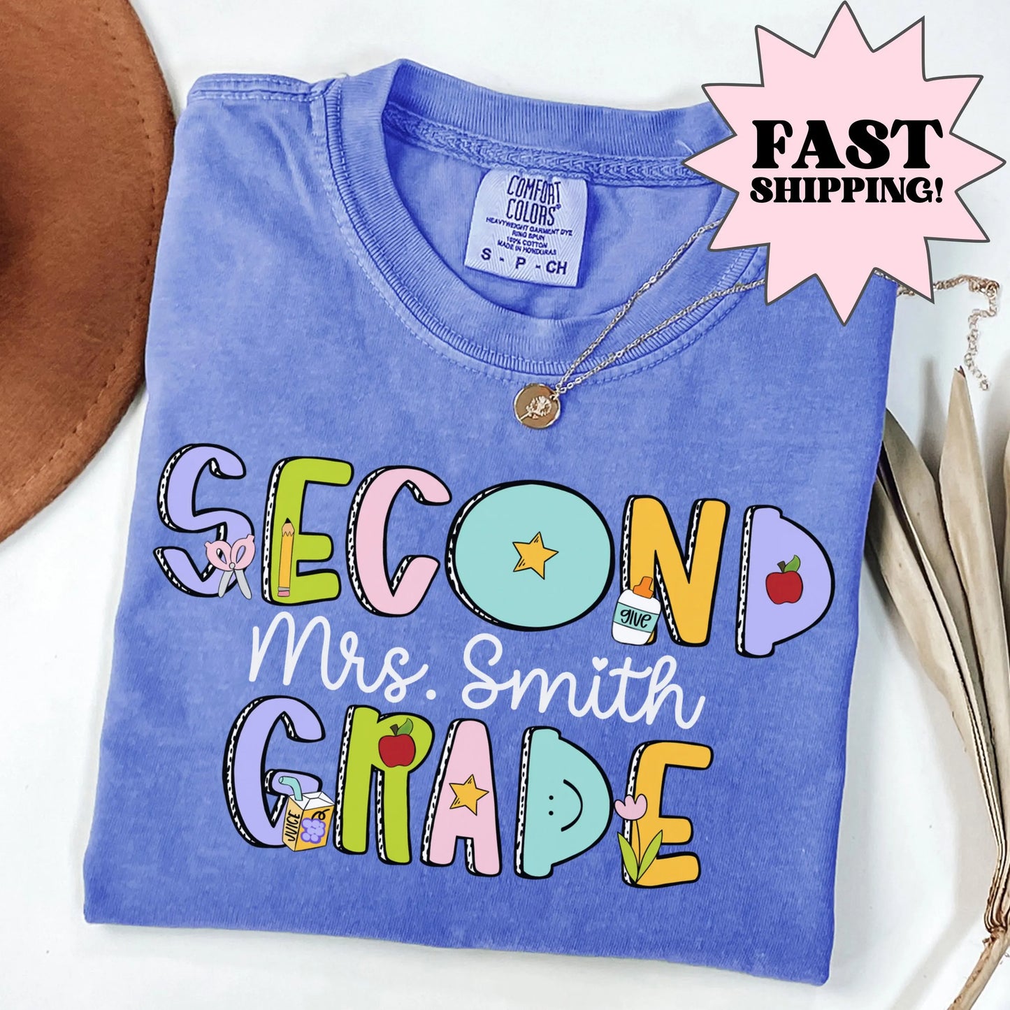 Comfort Colors Teacher Shirt, Second Grade Teacher Shirt, 2nd Grade Teacher Shirt, 2nd Grade Teacher Tee, Back to School Shirt, Teacher Tee