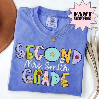 Comfort Colors Teacher Shirt, Second Grade Teacher Shirt, 2nd Grade Teacher Shirt, 2nd Grade Teacher Tee, Back to School Shirt, Teacher Tee