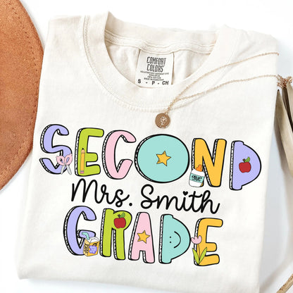 Comfort Colors Teacher Shirt, Second Grade Teacher Shirt, 2nd Grade Teacher Shirt, 2nd Grade Teacher Tee, Back to School Shirt, Teacher Tee