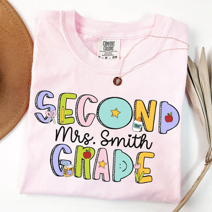 Comfort Colors Teacher Shirt, Second Grade Teacher Shirt, 2nd Grade Teacher Shirt, 2nd Grade Teacher Tee, Back to School Shirt, Teacher Tee