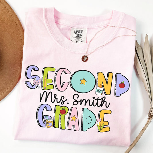 Comfort Colors Teacher Shirt, Second Grade Teacher Shirt, 2nd Grade Teacher Shirt, 2nd Grade Teacher Tee, Back to School Shirt, Teacher Tee