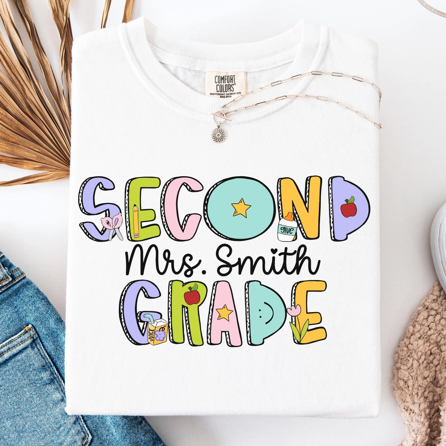 Comfort Colors Teacher Shirt, Second Grade Teacher Shirt, 2nd Grade Teacher Shirt, 2nd Grade Teacher Tee, Back to School Shirt, Teacher Tee