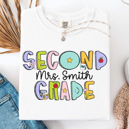 Comfort Colors Teacher Shirt, Second Grade Teacher Shirt, 2nd Grade Teacher Shirt, 2nd Grade Teacher Tee, Back to School Shirt, Teacher Tee