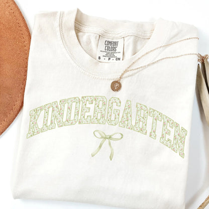 Comfort Colors Teacher Shirt, Kindergarten Teacher Shirt, Kindergarten Shirt, Back to School Shirt, Floral Teacher Appreciation Tshirt Gift