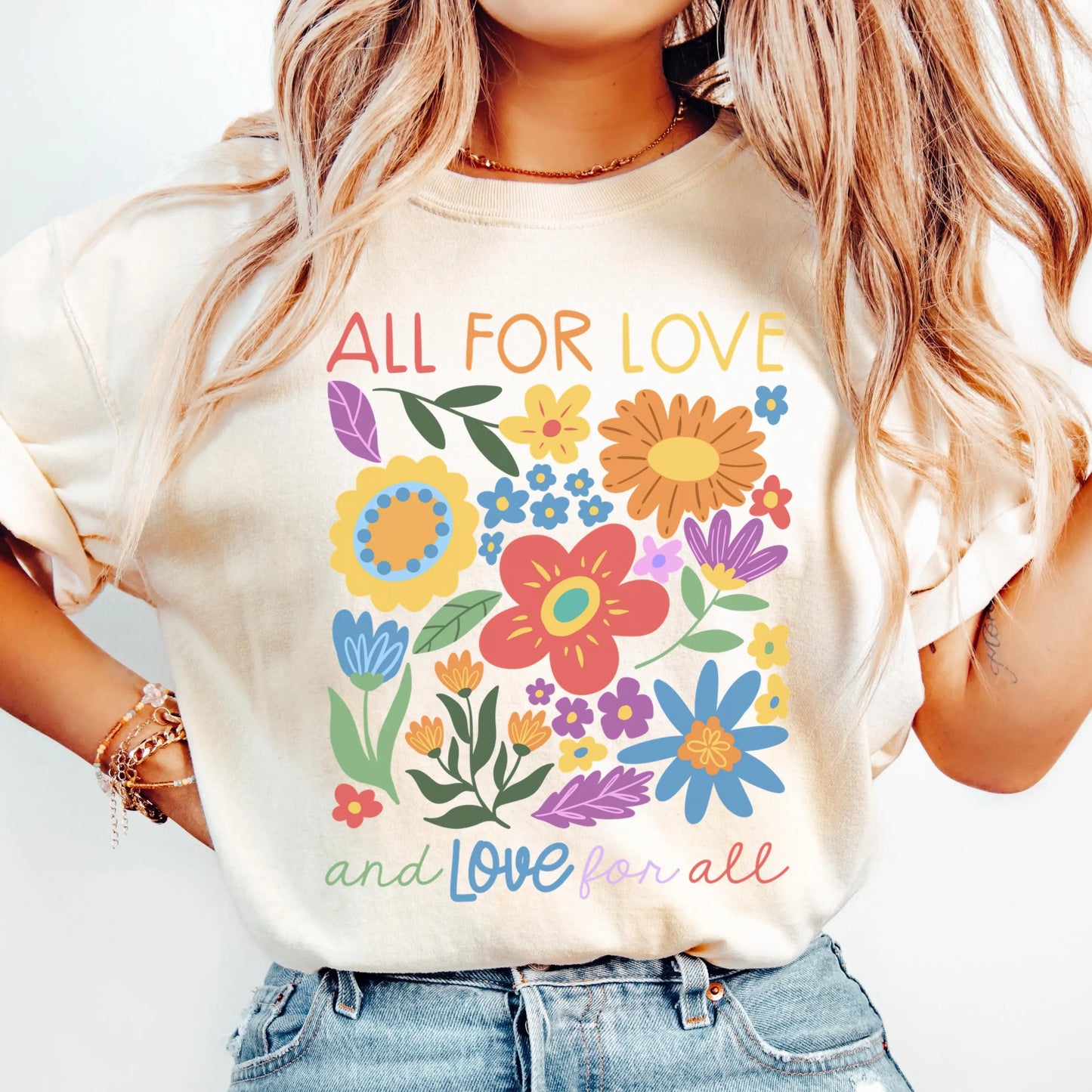Comfort Colors Pride Shirt, Gay Shirt, LGBTQ Shirt, Love Shirt, Inclusive Shirt, Transgender Shirt, Equality Tee, Floral Love For All Shirt