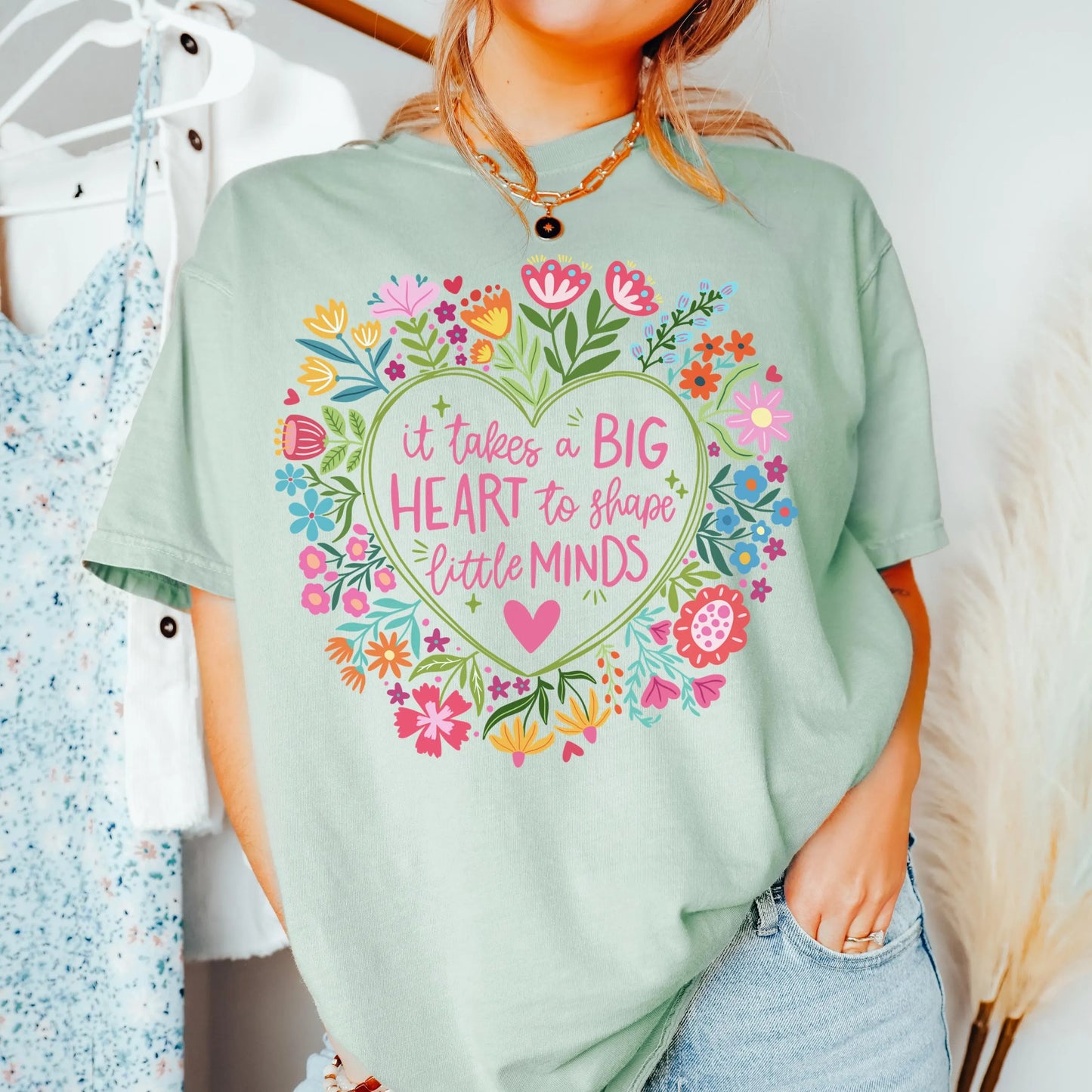 Comfort Colors Teacher Shirt, Teacher Shirts, Kindergarten Teacher Shirt, Big Heart Little Minds Shirt, Progress Over Perfection TShirt