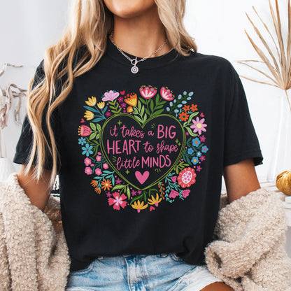 Comfort Colors Teacher Shirt, Teacher Shirts, Kindergarten Teacher Shirt, Big Heart Little Minds Shirt, Progress Over Perfection TShirt