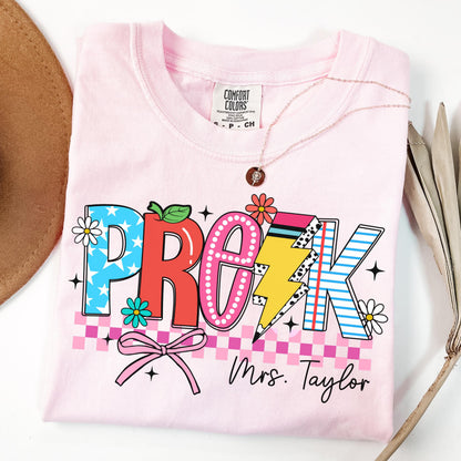 Comfort Colors Teacher Shirt, Pre K Teacher Shirt, Pre-K Teacher Shirt, Kindergarten Teacher Tee, Back to School Shirt, Teacher Tee