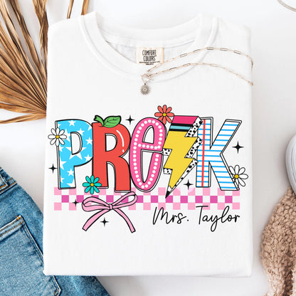 Comfort Colors Teacher Shirt, Pre K Teacher Shirt, Pre-K Teacher Shirt, Kindergarten Teacher Tee, Back to School Shirt, Teacher Tee