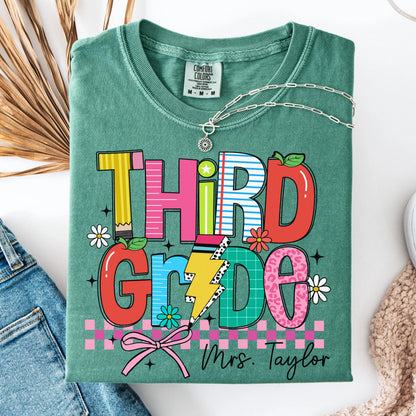 Comfort Colors Teacher Shirt, Third Grade Teacher Shirt, 3rd Grade Teacher Shirt, 3rd Grade Teacher Tee, Back to School Shirt, Teacher Tee