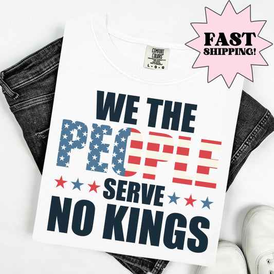 Comfort Colors No Kings in America Shirt, No Kings Shirt, Political T-Shirt, Patriotic Shirt, Lady Liberty Shirt, Social Justice Shirt