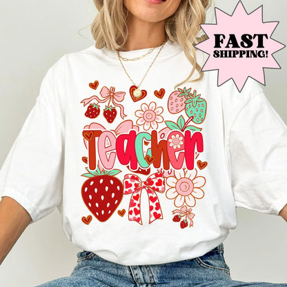 Comfort Colors Teacher Shirt, Teacher Shirts, Kindergarten Teacher Shirt, Strawberry Teacher Shirt, Back to School Tee, Teacher Appreciation