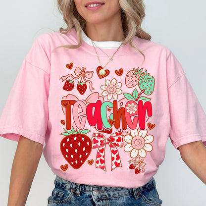 Comfort Colors Teacher Shirt, Teacher Shirts, Kindergarten Teacher Shirt, Strawberry Teacher Shirt, Back to School Tee, Teacher Appreciation